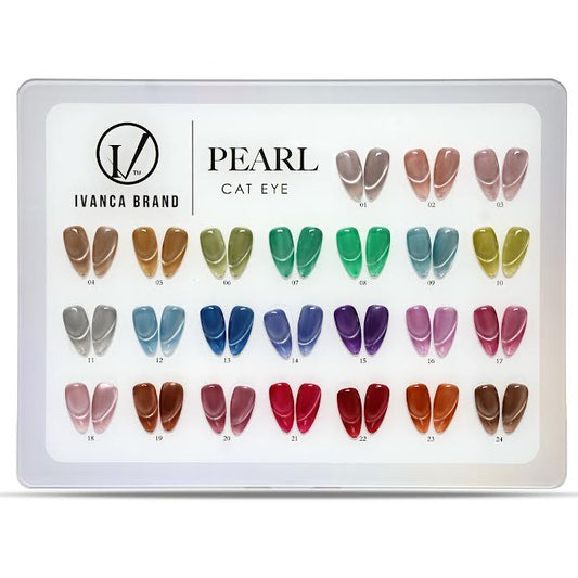 IVANCA Pearl Cat Eye Gel Collection Set (#01 - #24) + 1 FREE Color Chart Book + 3 FREE Magnets