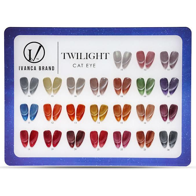 IVANCA Twilight Cat Eye Gel Collection Set (#01 - #24) + 1 FREE Color Chart Book + 3 FREE Magnets (Copy)