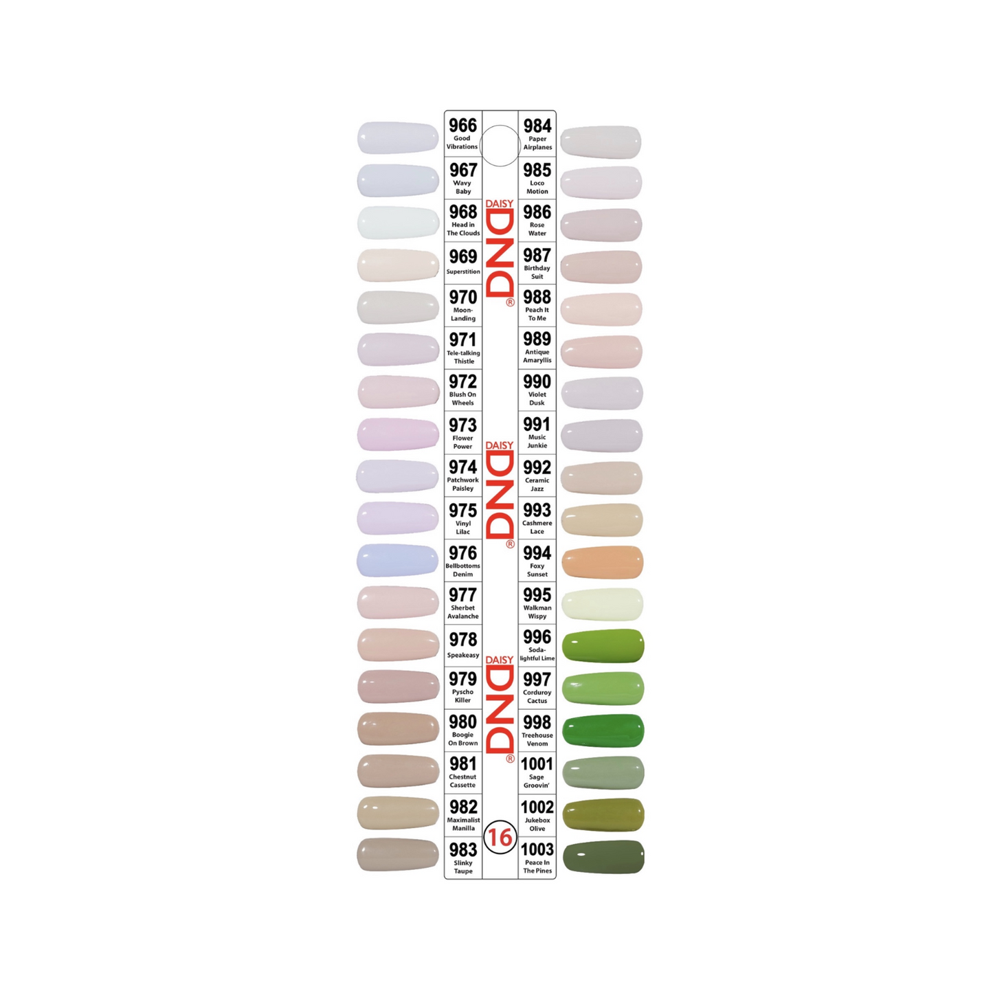 DND #16 Color Chart