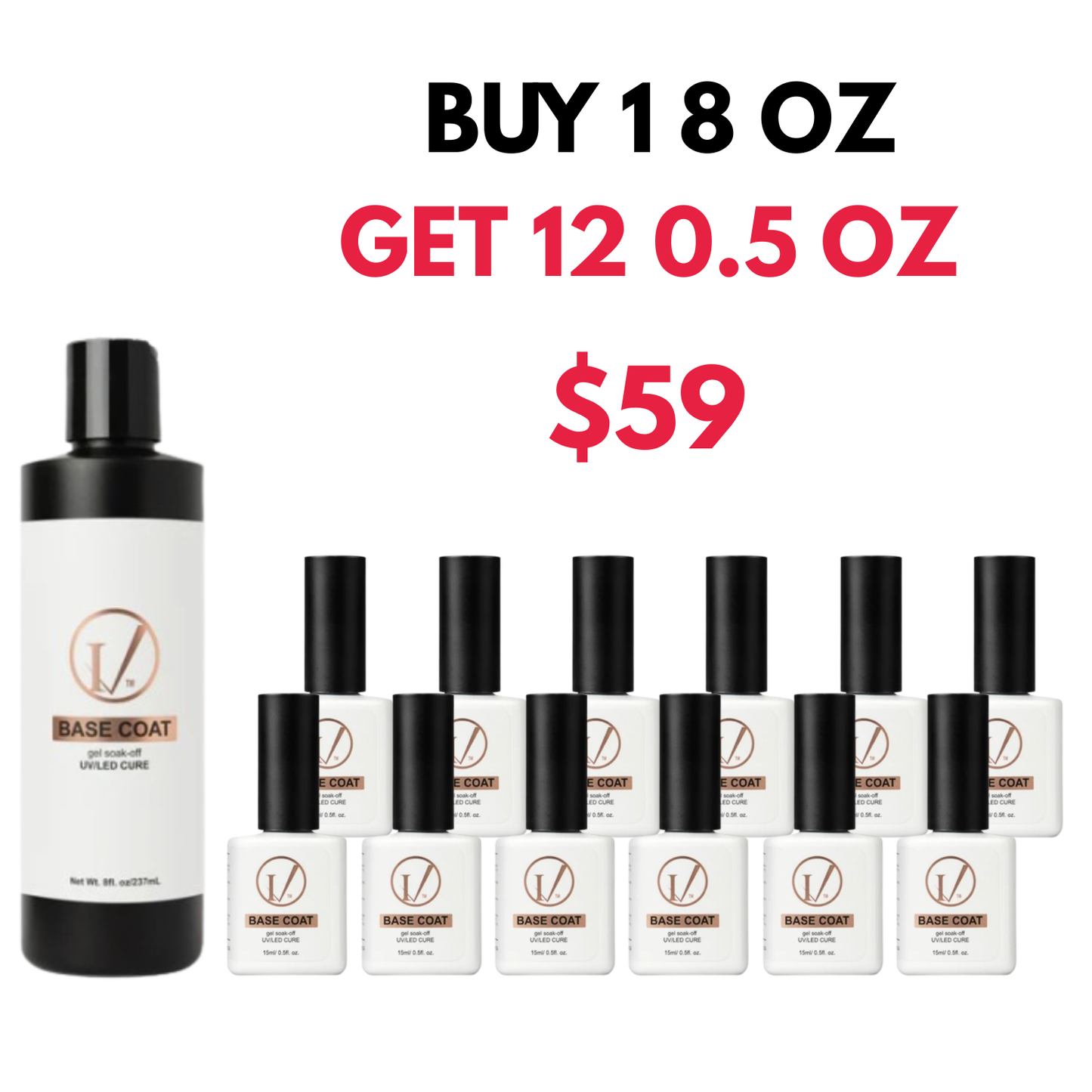 IVANCA 8 oz Gel Base Coat + 12 0.5 oz *DEAL*