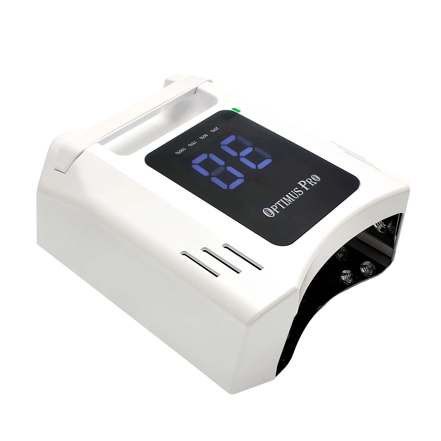 WHITE OPTIMUS PRO NAIL UV/LED MACHINE SIDE VIEW