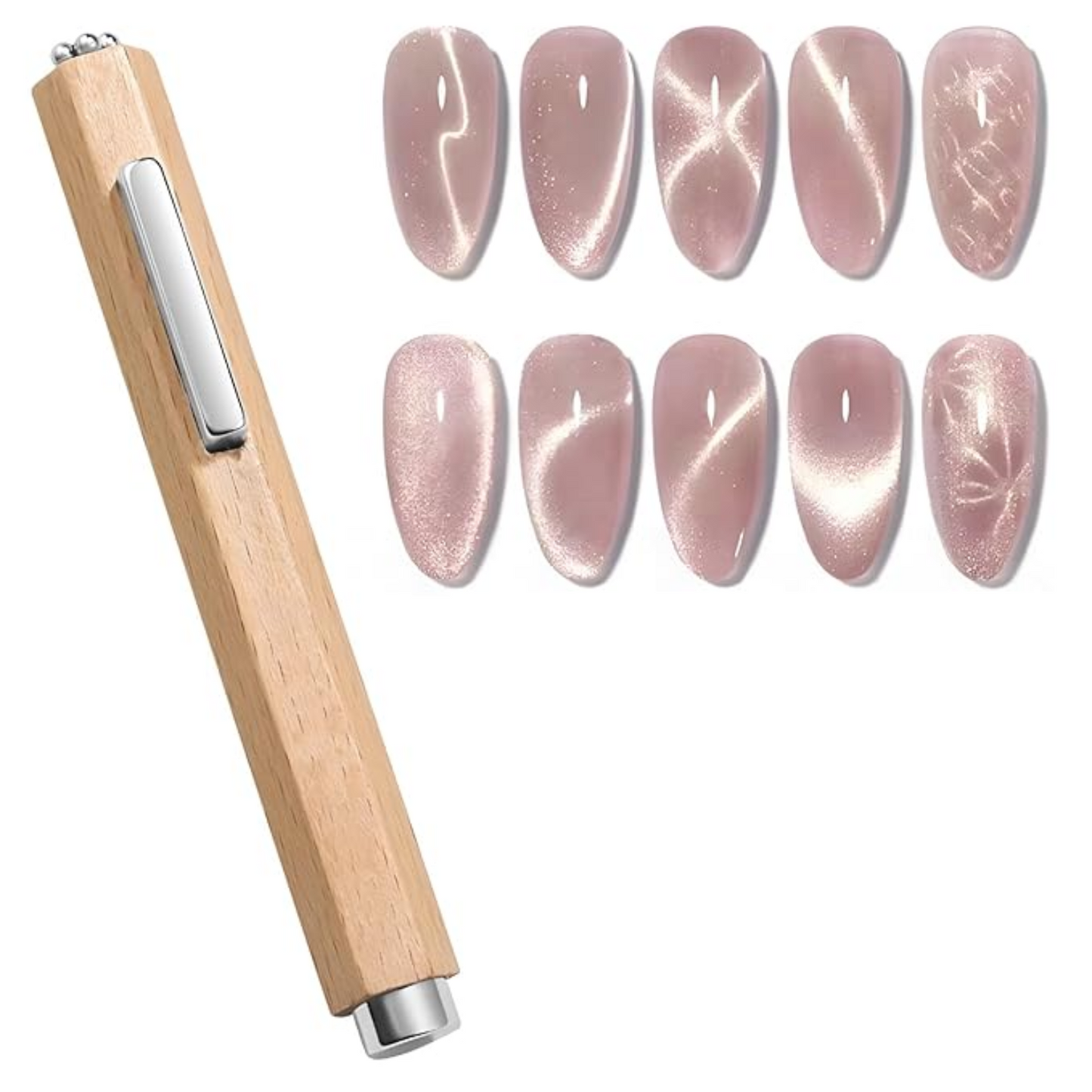 3-in-1 Wooden Handle Cat Eye Nail Magnet