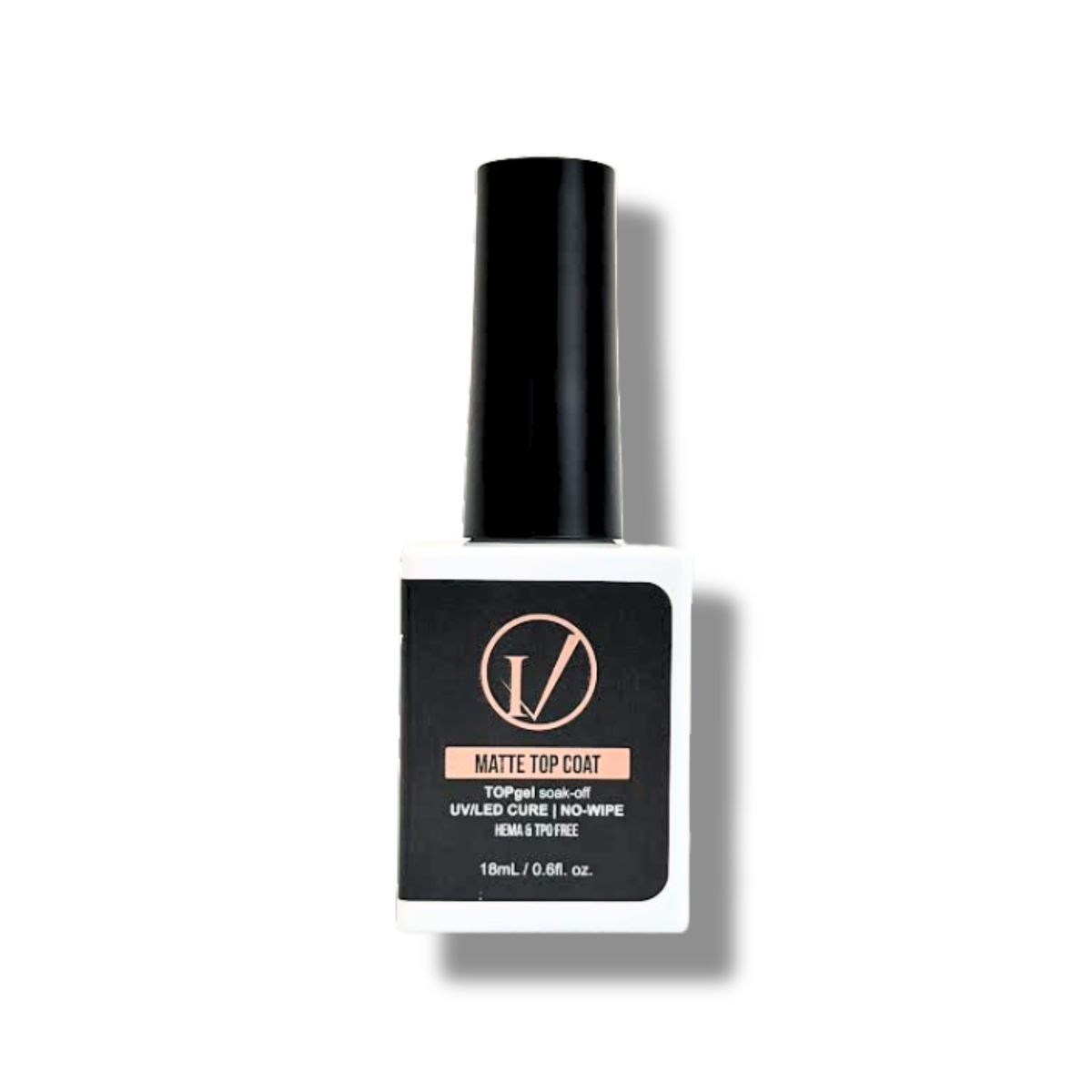 A bottle of IVANCA matte gel polish top coat 0.6 oz. HEMA & TPO FREE.