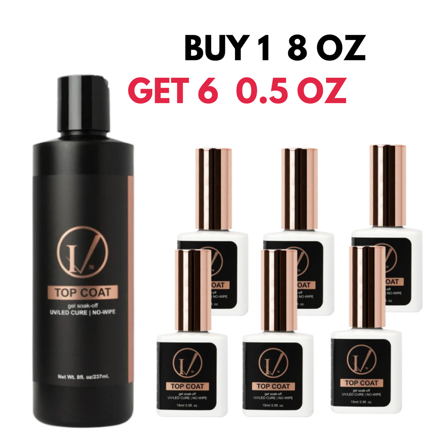 IVANCA 8 oz GLOSS Gel Top Coat + 6 0.5 oz *DEAL*