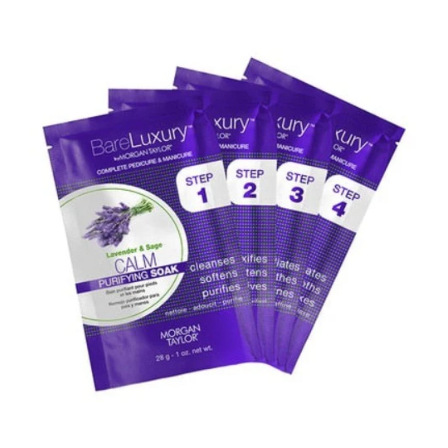 BareLuxury by Morgan Taylor 4 Step Complete Pedicure & Manicure | Lavender & Sage