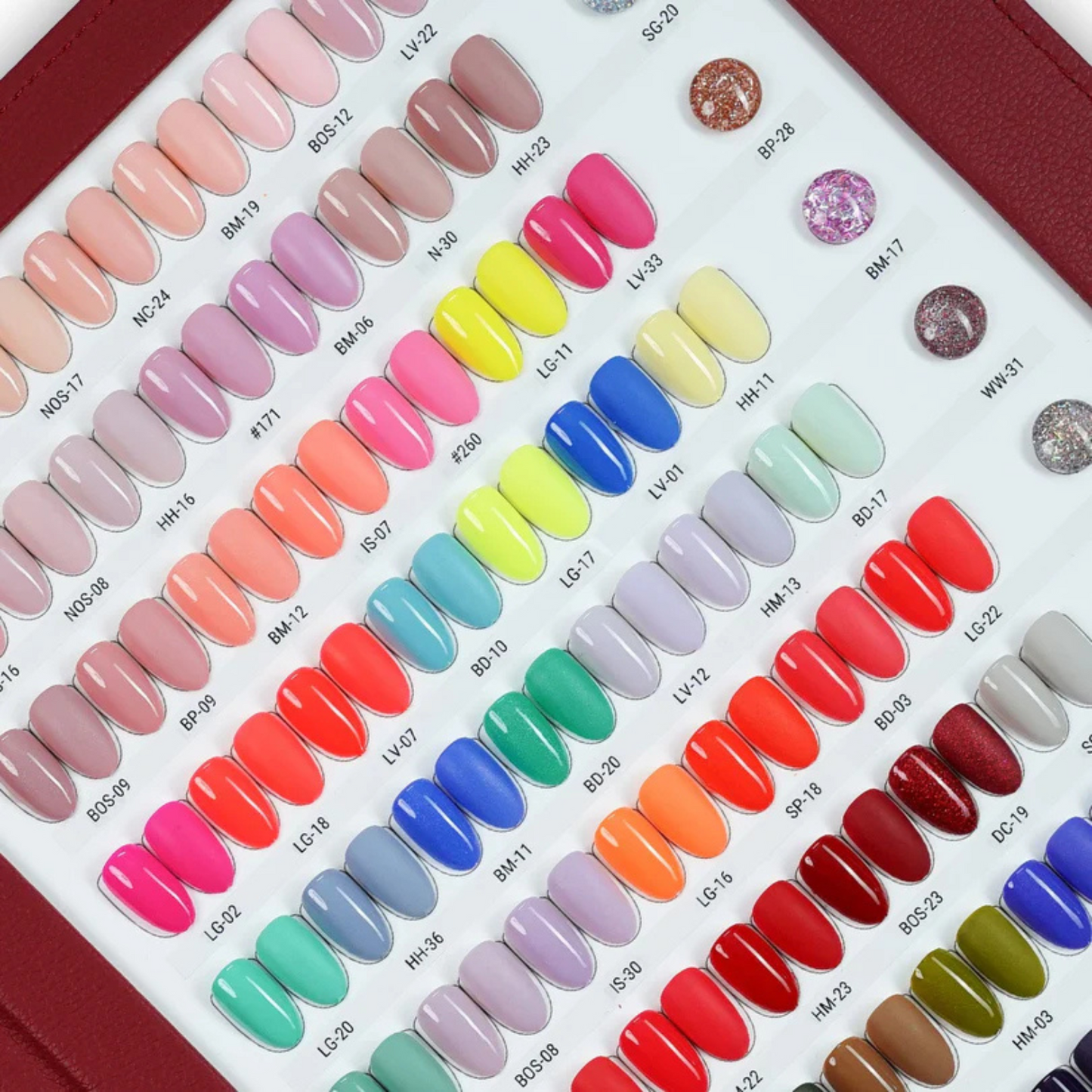 SNS Burgundy 4-In-1 Collection | 144 Powder, Gel, & Lacquer Matching Combos + 2 LED Lamp