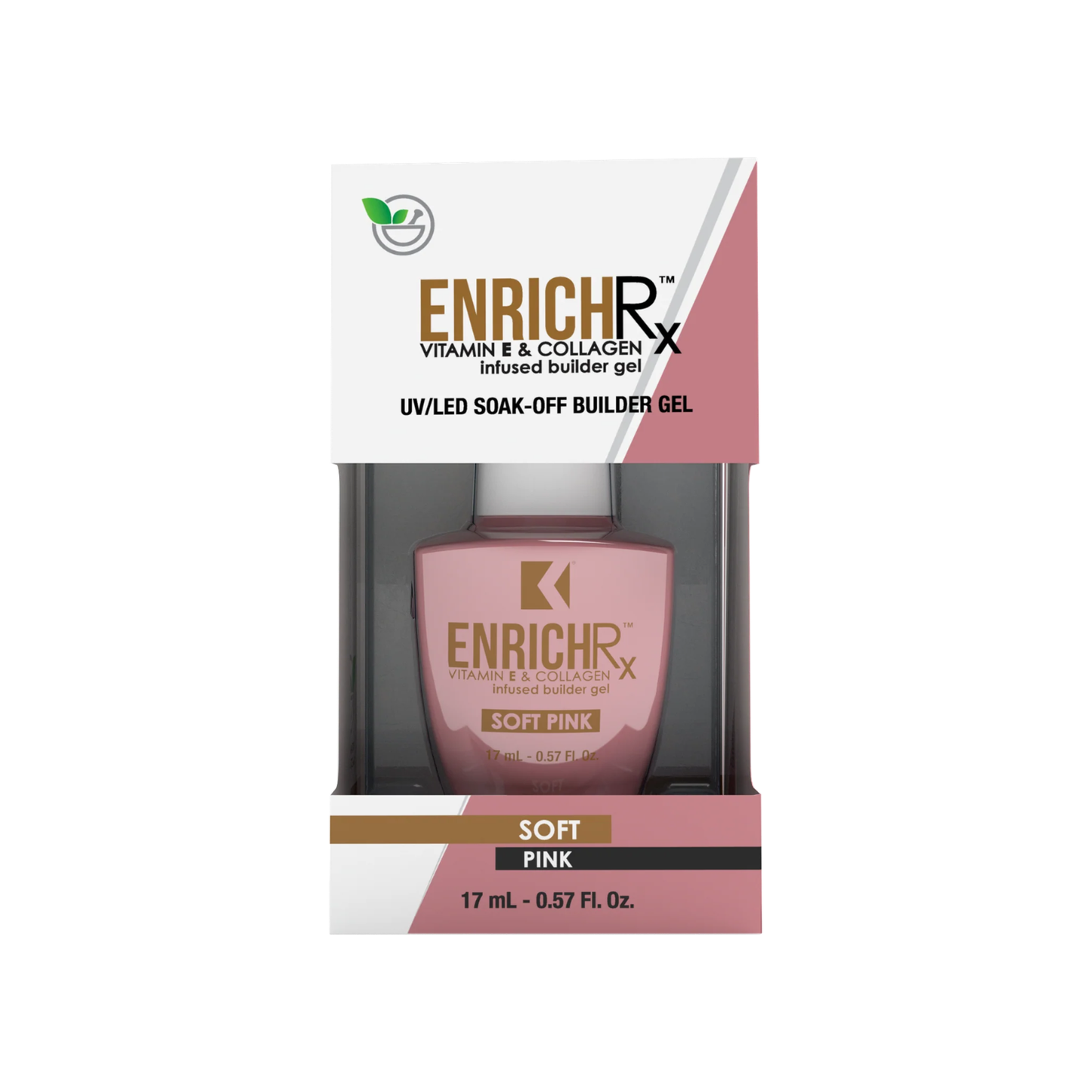 Kupa EnrichRx Vitamin E & Collagen Infused Builder Gel | Soft Pink (0.57 oz)