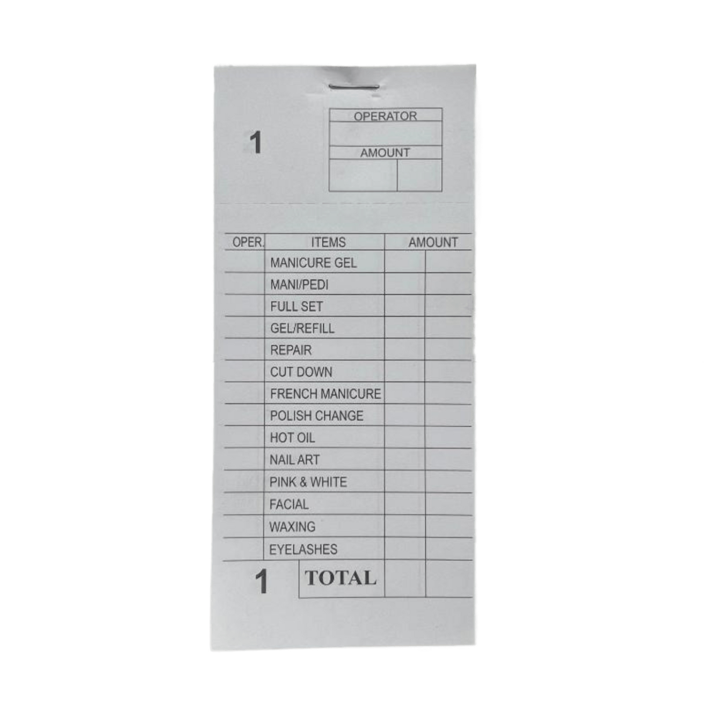 Ticket Book for Nail Salon Use