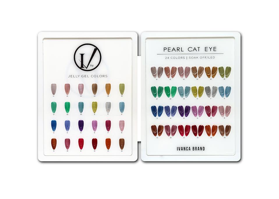IVANCA Pearl Cat Eye Gel Collection Set (#01 - #24) + 1 FREE Color Chart Book + 3 FREE Magnets