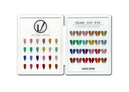IVANCA Pearl Cat Eye Gel Collection Set (#01 - #24) + 1 FREE Color Chart Book + 3 FREE Magnets
