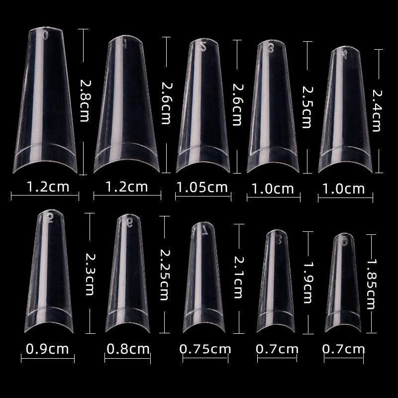 Cre8tion #01 Clear Acrylic Nail Tips (500 pcs) (Item #15129)