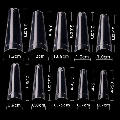 Cre8tion #01 Clear Acrylic Nail Tips (500 pcs) (Item #15129)