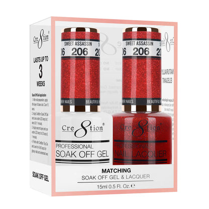 Cre8tion Soak-Off Gel Duo #206 | Sweet Assassin