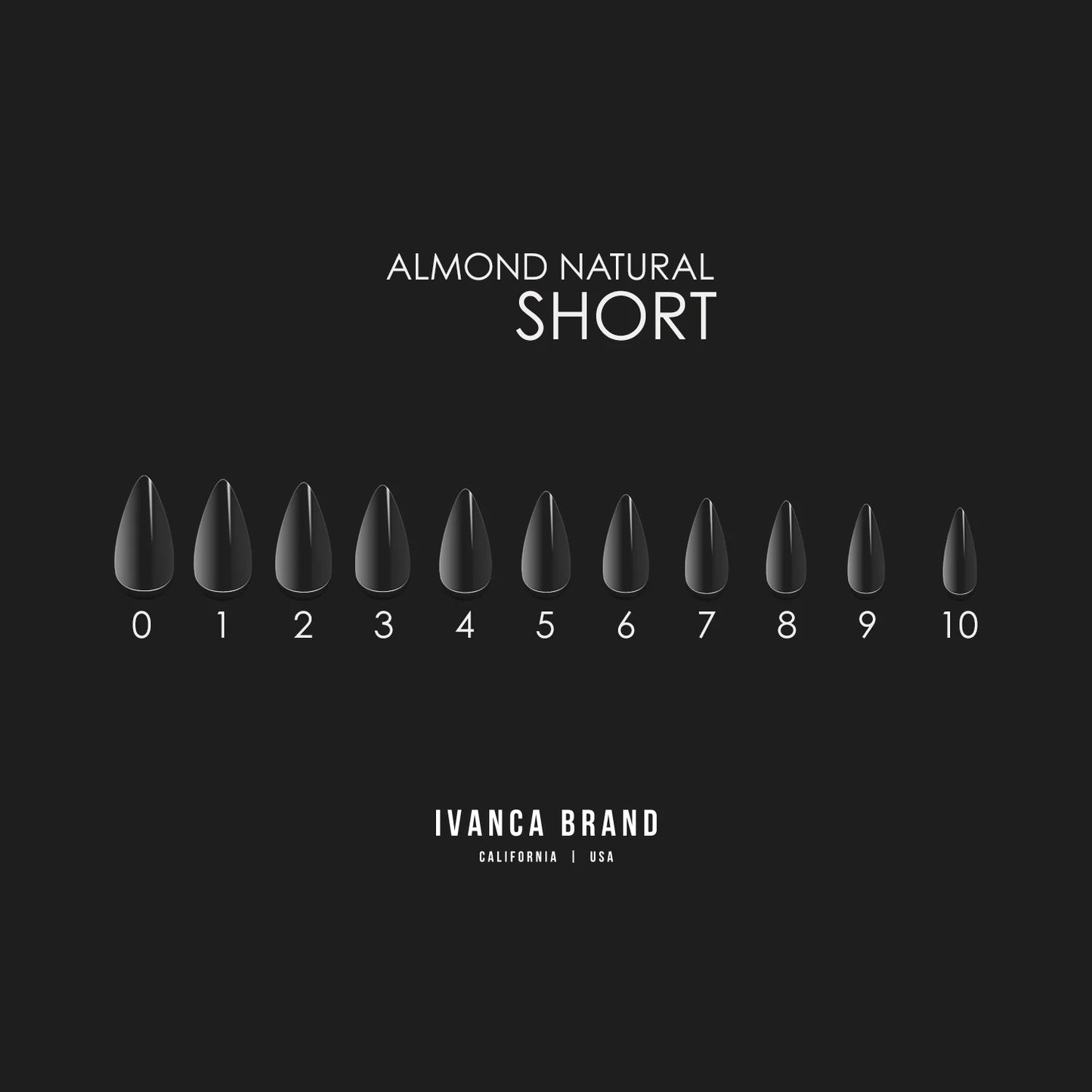 IVANCA Natural Almond Short Tips (550 pcs)