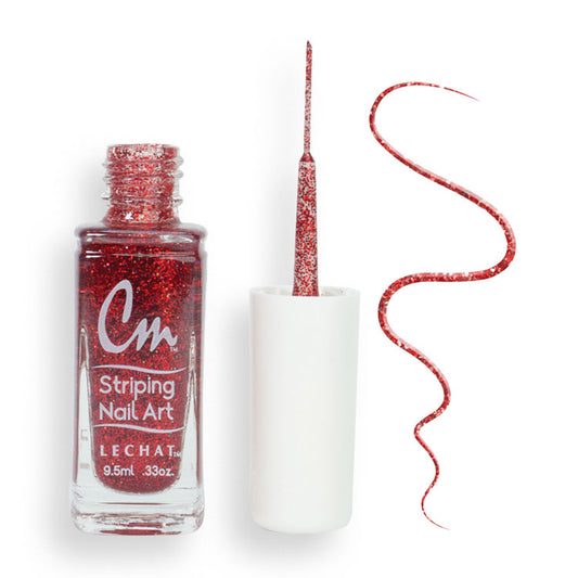 LeChat Nail Art Lacquer CM32 | Red Glitter