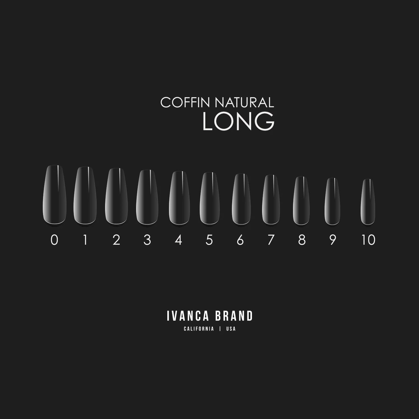 IVANCA Natural Coffin Long Tips (550 pcs)