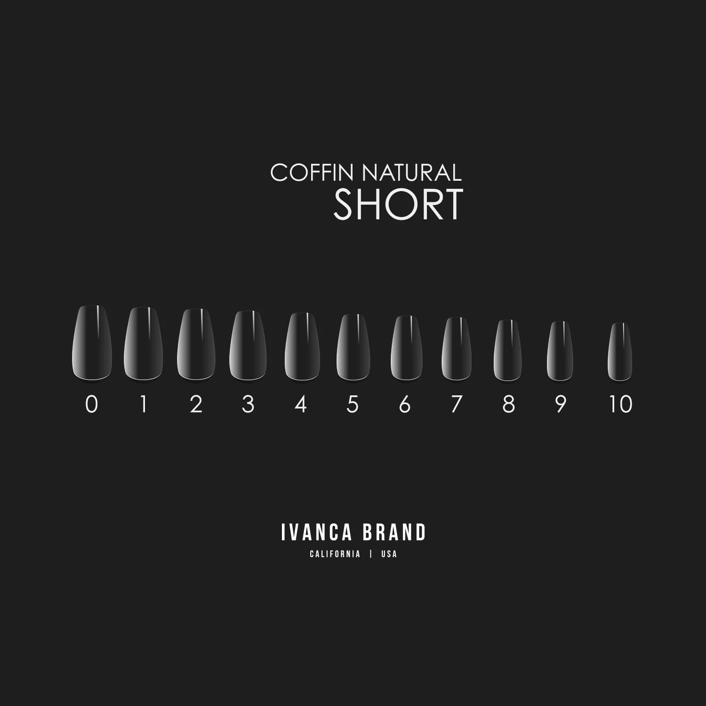 IVANCA Natural Coffin Short Tips (550 pcs)