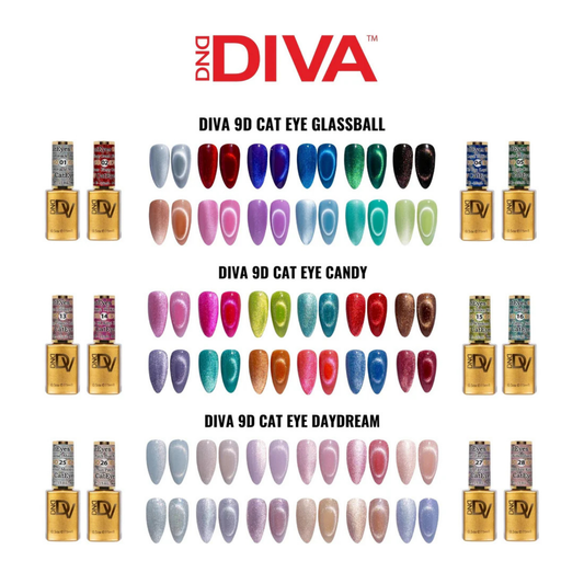 DND DIVA 9D Cat Eye Collection Set (Includes 36 pcs + 6 Magnets & 3 Color Chart