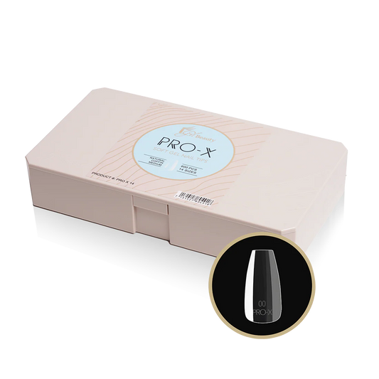 iGel PRO-X Soft Gel Nail Tips (600 pcs) | Natural Coffin Medium 14