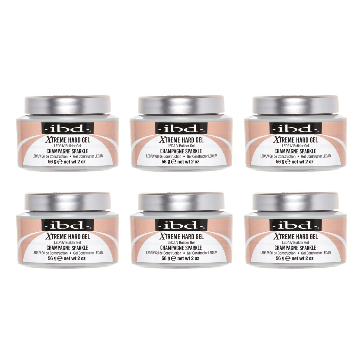 ibd Xtreme Hard Gel LED/UV Builder Gel 2 oz | Champagne Sparkle
