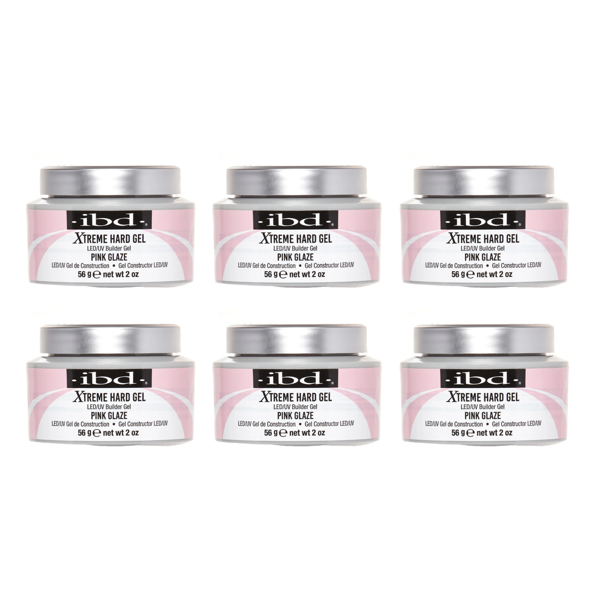 ibd Xtreme Hard Gel LED/UV Builder Gel 2 oz | Pink Glaze