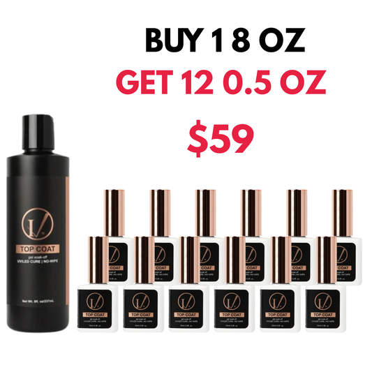 IVANCA 8 oz GLOSS Gel Top Coat + 12 0.5 oz *DEAL*