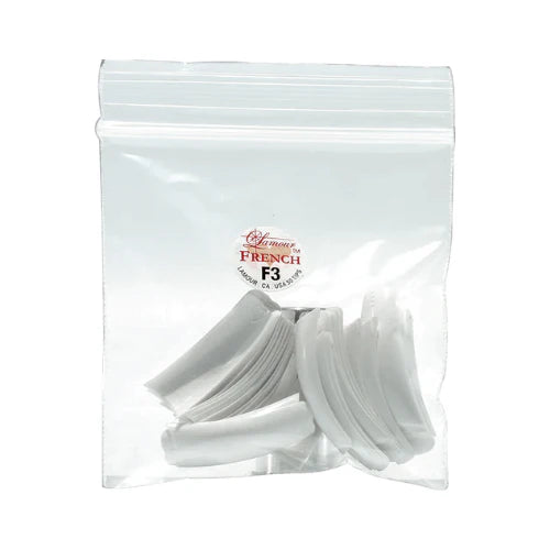 LAMOUR WHITE FRENCH TIP NAIL EXTENSIONS SIZE 3