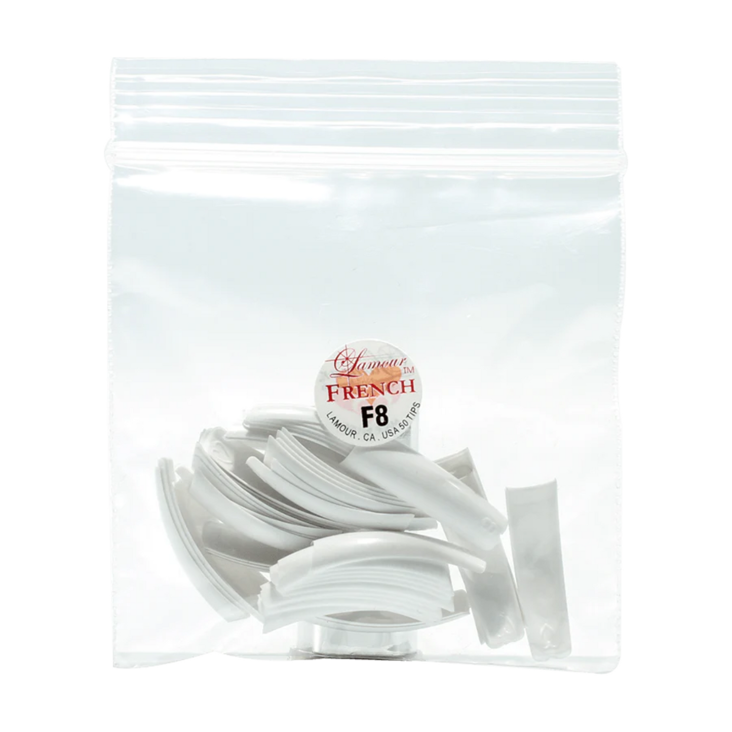 LAMOUR WHITE FRENCH TIP NAIL EXTENSIONS SIZE 8