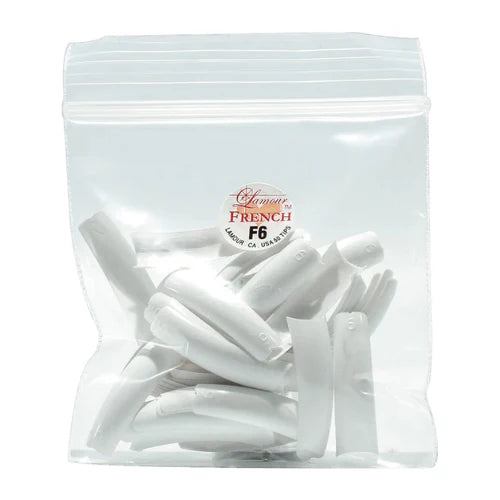 LAMOUR WHITE FRENCH TIP NAIL EXTENSIONS SIZE 6