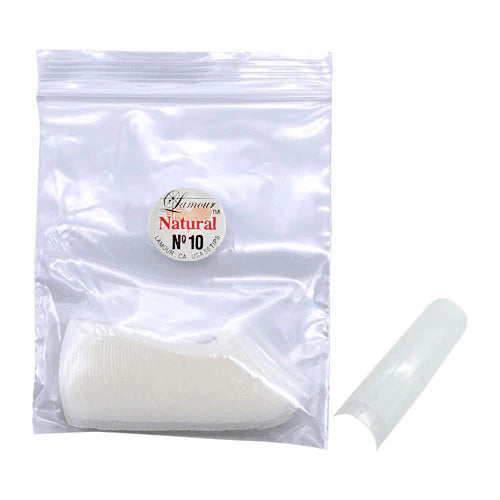 LAMOUR NATURAL FRENCH TIP NAIL TIPS SIZE 10