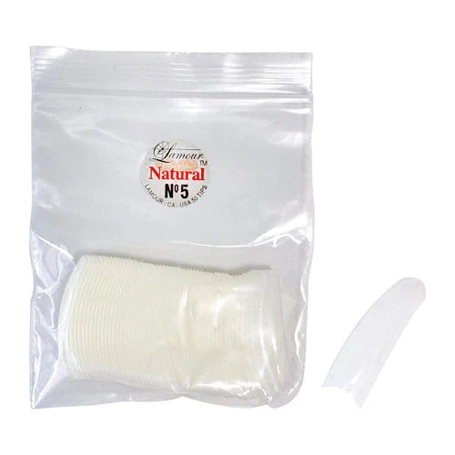 LAMOUR NATURAL FRENCH TIP NAIL TIPS SIZE 5
