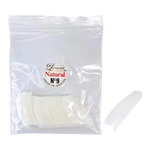 LAMOUR NATURAL FRENCH TIP NAIL TIPS SIZE 9