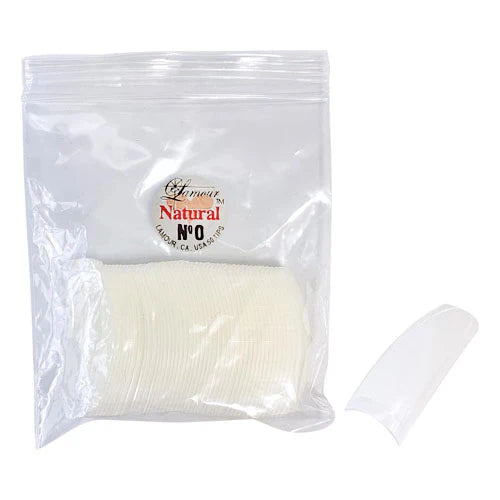 LAMOUR NATURAL FRENCH TIP NAIL TIPS SIZE 0