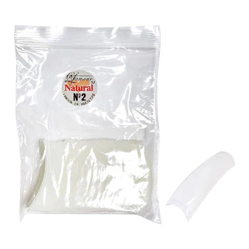 LAMOUR NATURAL FRENCH TIP NAIL TIPS SIZE 2