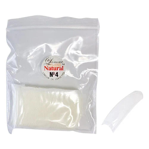 LAMOUR NATURAL FRENCH TIP NAIL TIPS SIZE 4