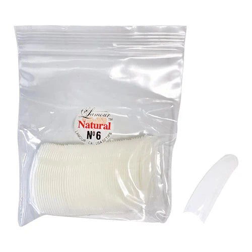 LAMOUR NATURAL FRENCH TIP NAIL TIPS SIZE 6