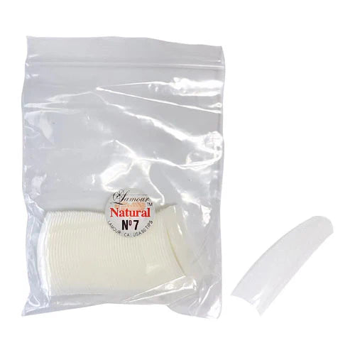 LAMOUR NATURAL FRENCH TIP NAIL TIPS SIZE 7