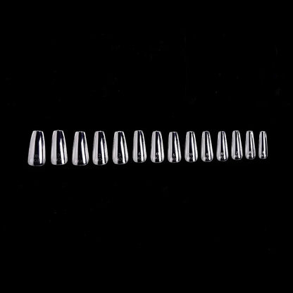 iGel PRO-X Soft Gel Nail Tips (600 pcs) | Natural Coffin Medium 14