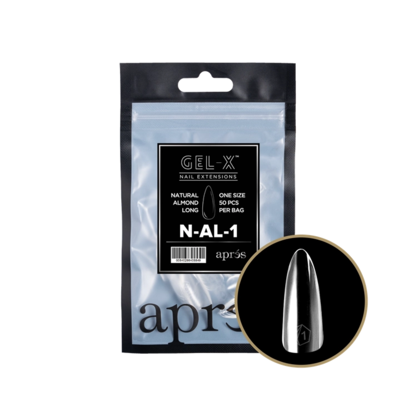 Apres Gel-X Refill Bag (50 pcs) | Natural Almond Long (N-AL)