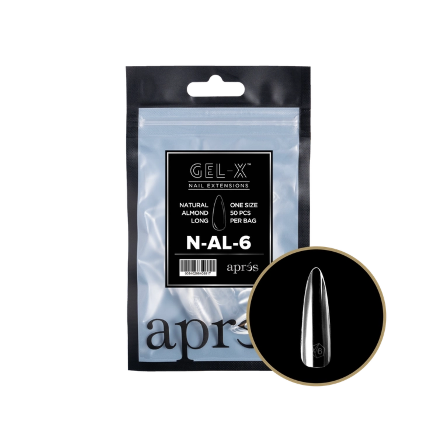 Apres Gel-X Refill Bag (50 pcs) | Natural Almond Long (N-AL)