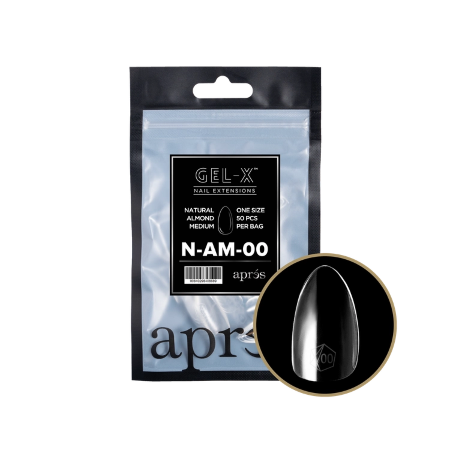 Apres Gel-X Refill Bag (50 pcs) | Natural Almond Medium (N-AM)