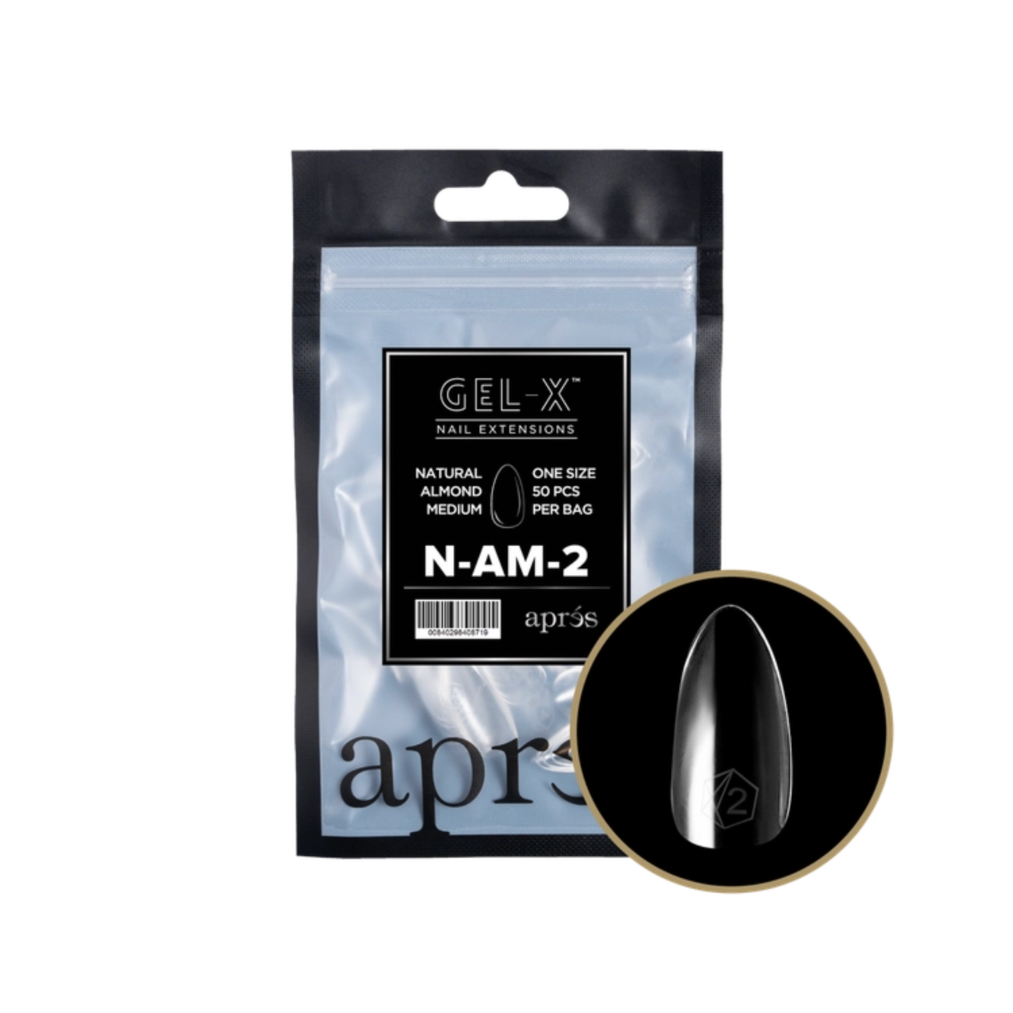 Apres Gel-X Refill Bag (50 pcs) | Natural Almond Medium (N-AM)