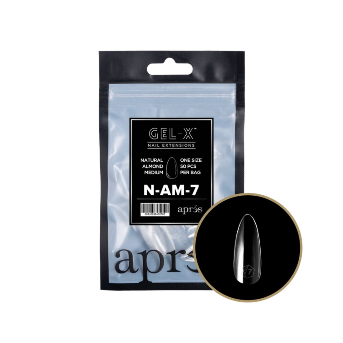 Apres Gel-X Refill Bag (50 pcs) | Natural Almond Medium (N-AM)
