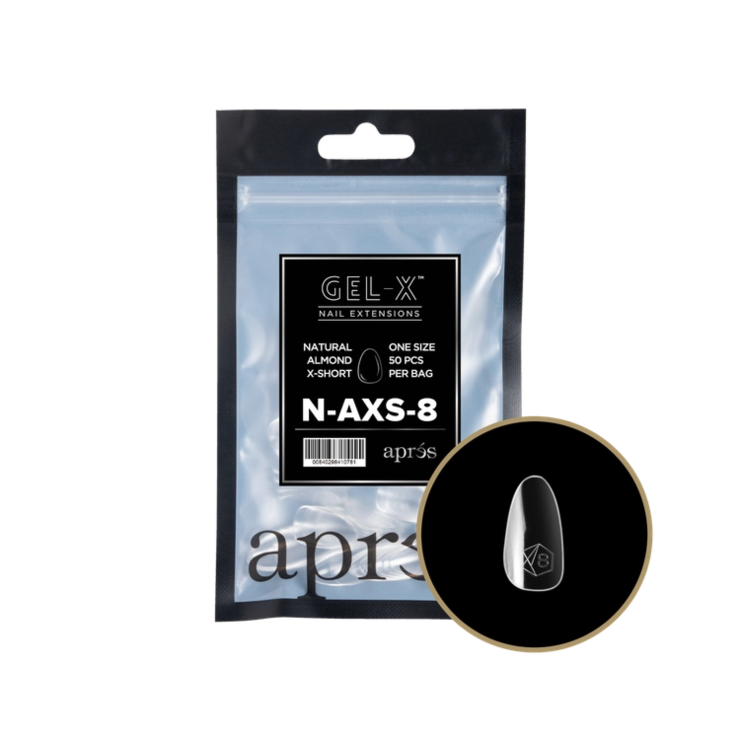 Apres Gel-X Refill Bag (50 pcs) | Natural Almond Extra Short (N-AXS)