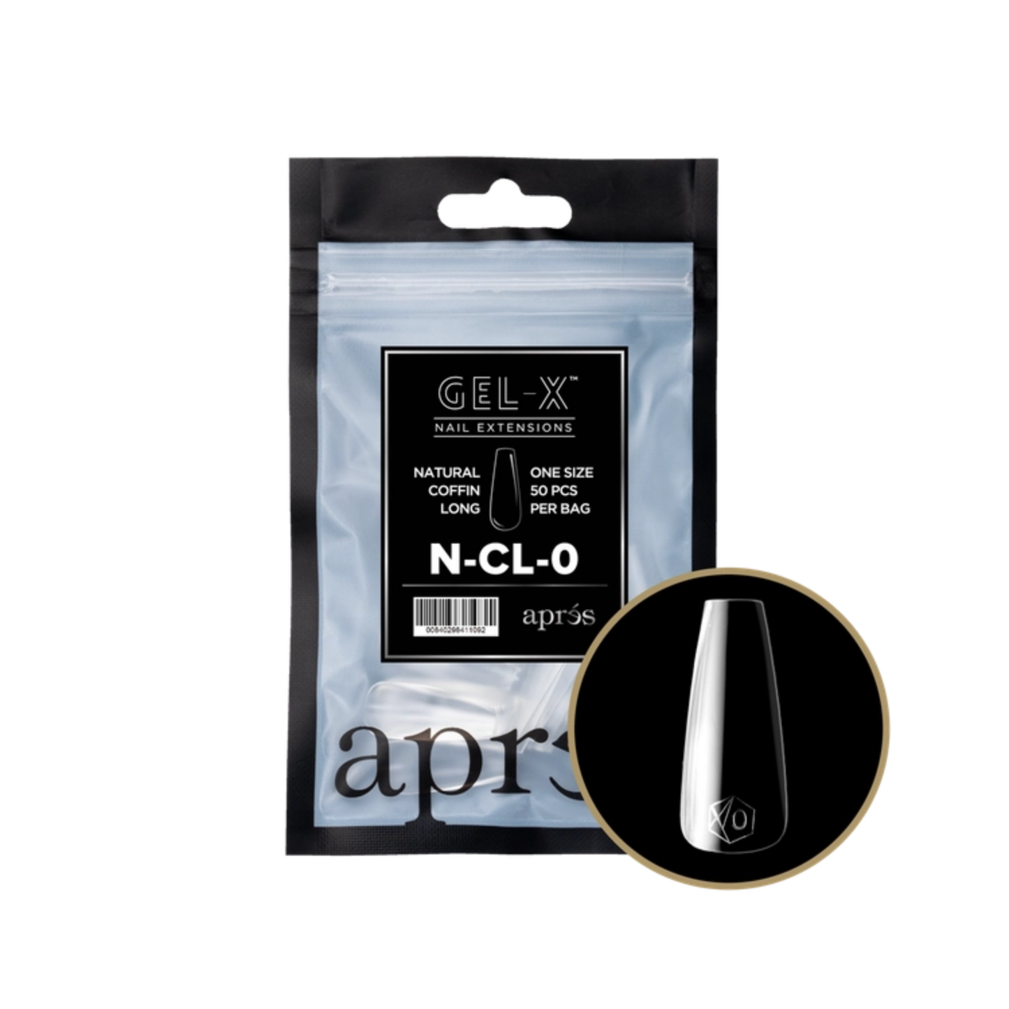 Apres Gel-X Refill Bag (50 pcs) | Natural Coffin Long (N-CL)