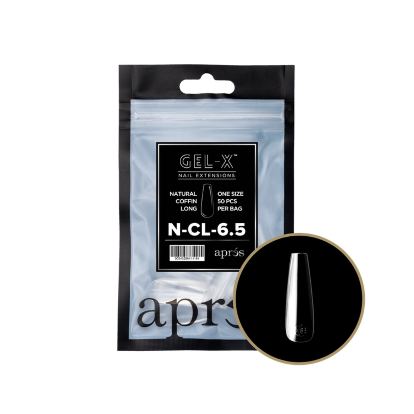 Apres Gel-X Refill Bag (50 pcs) | Natural Coffin Long (N-CL)