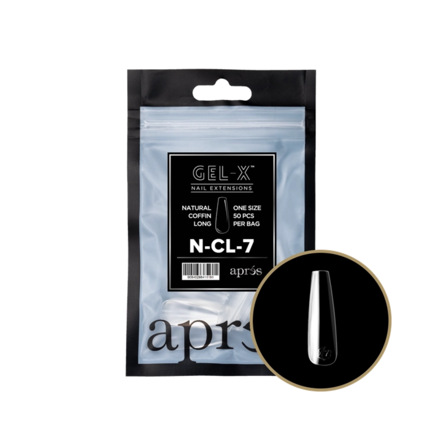 Apres Gel-X Refill Bag (50 pcs) | Natural Coffin Long (N-CL)