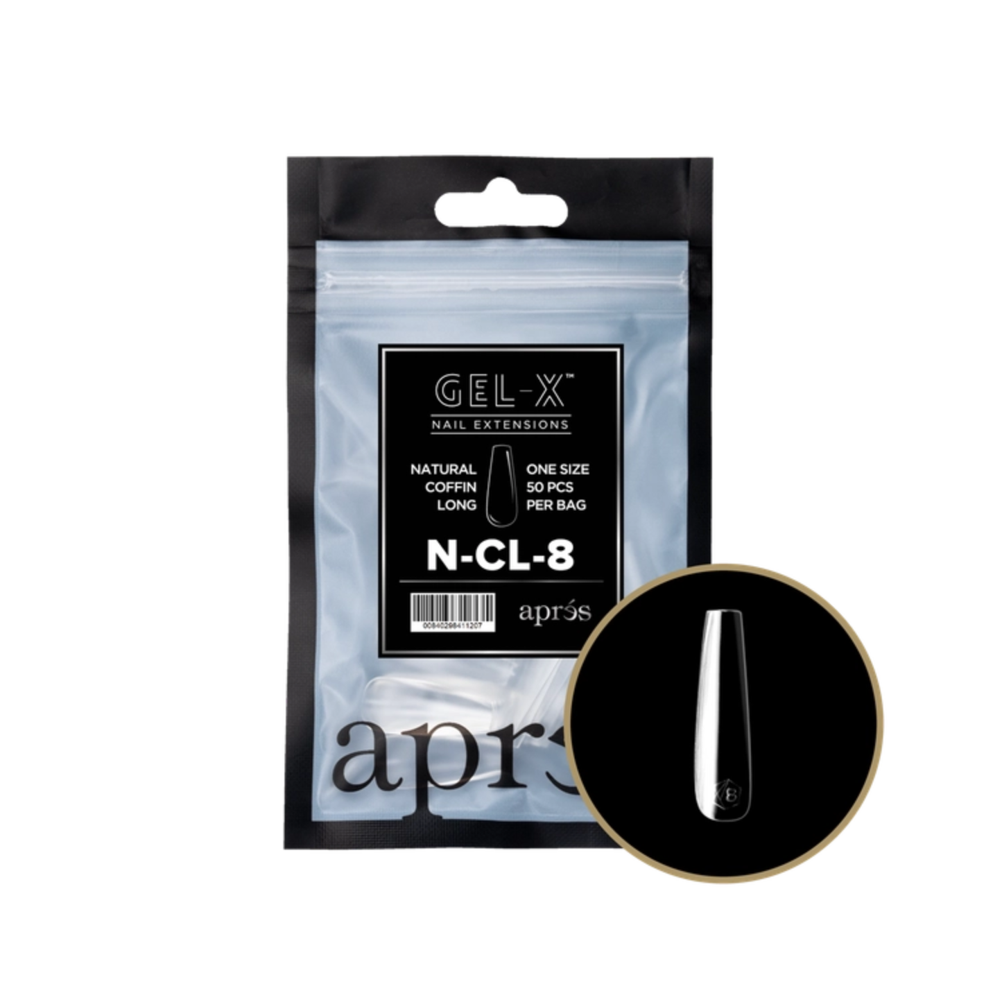 Apres Gel-X Refill Bag (50 pcs) | Natural Coffin Long (N-CL)