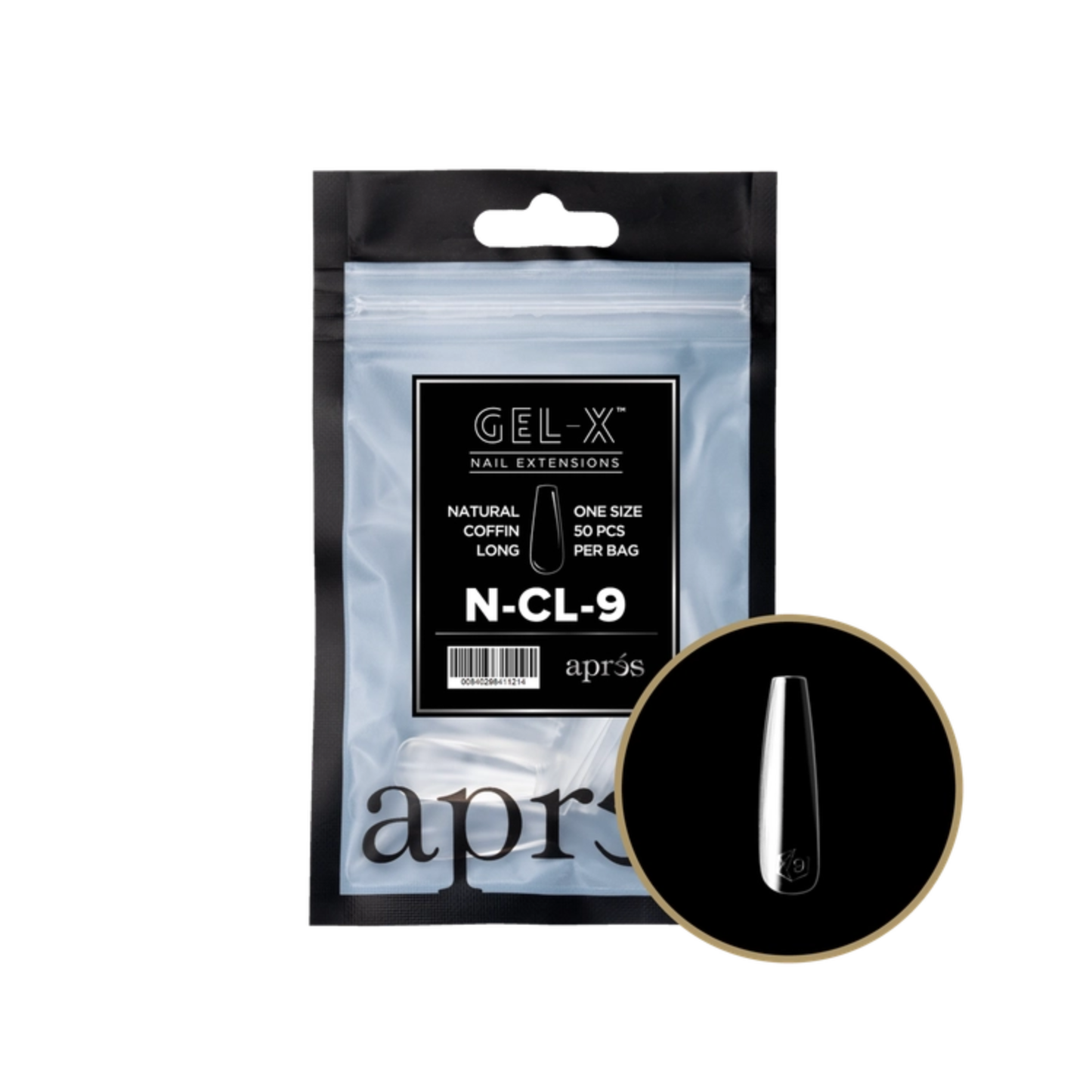 Apres Gel-X Refill Bag (50 pcs) | Natural Coffin Long (N-CL)