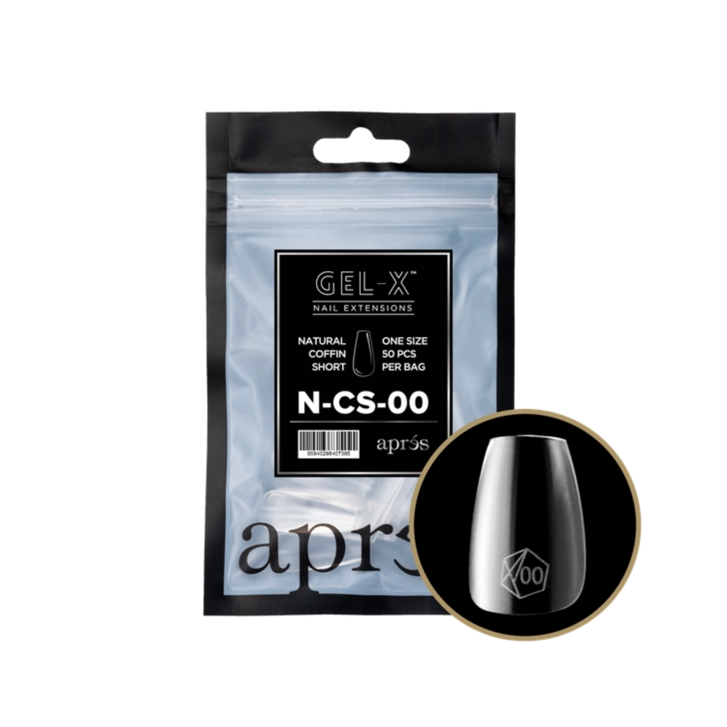 Apres Gel-X Refill Bag (50 pcs) | Natural Coffin Short (N-CS)